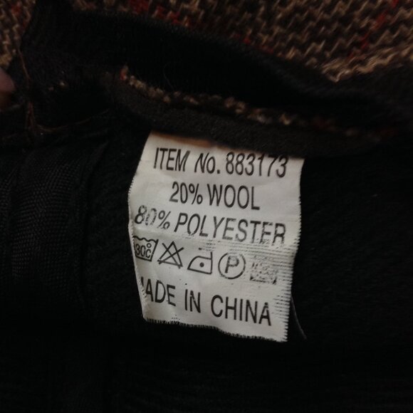 Men's Poly/Wool Blend Newsboy, Cabbie Hat; Brown Plaid, Warm, Eclectic Grandpa - Picture 5 of 5